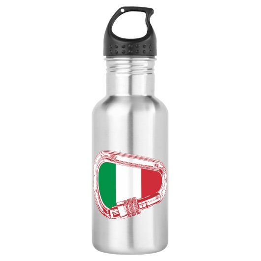 Italië Vlag klimmer Carabiner Waterfles (Voorkant)