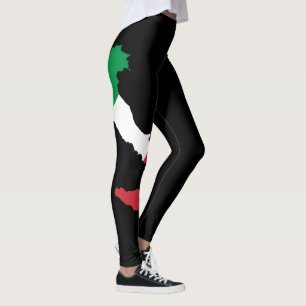 Italië Vlag Leggings - Groen Wit Rood Dames