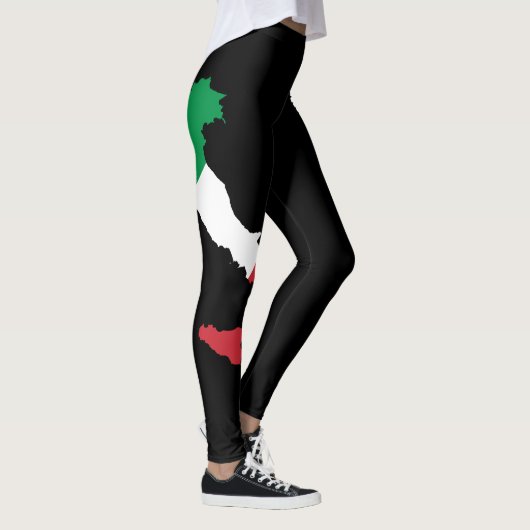 Italië Vlag Leggings - Groen Wit Rood Dames (Rechts)