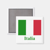 Italië Vlag met naam in het Italiaans Magneet (Voorkant / Achterkant)