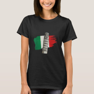 Italië Vlag met scheve toren van Pisa in Toscane T-shirt