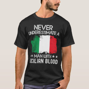 Italië vlag onderschat nooit een Man met Sicilië T-shirt