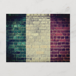  Italië vlag op de muur Briefkaart