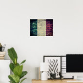 Italië vlag op de muur Poster (Thuiskantoor)