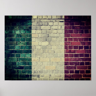 Italië vlag op de muur Poster