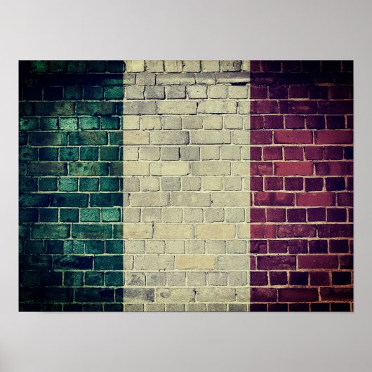 Italië vlag op de muur Poster (Voorkant)