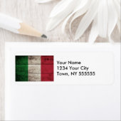 Italië Vlag op oude houten korrels Etiket (Insitu)