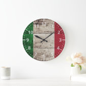 Italië Vlag op oude houten korrels Grote Klok (Huis)