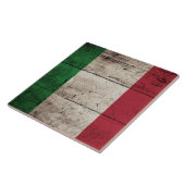 Italië Vlag op oude houten korrels Tegeltje (Zijkant)
