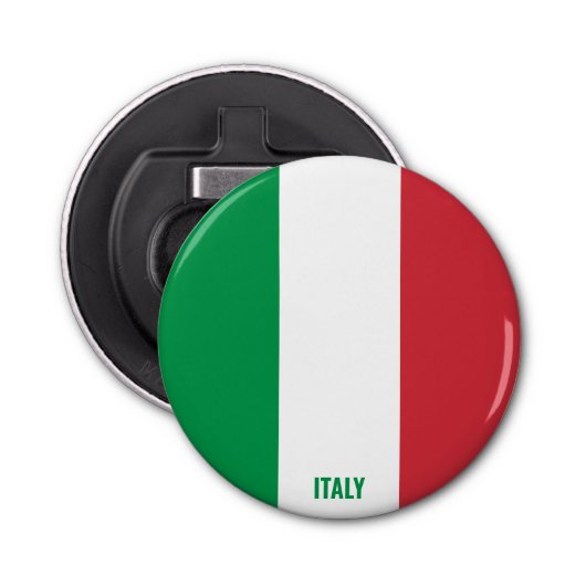 Italië Vlag Patriotic Button Flesopener (Voorkant)
