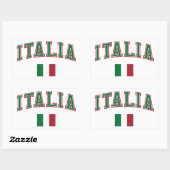 Italië + vlag rechthoekige sticker (Vel)