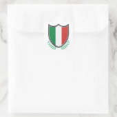 Italië Vlag Schild met Laurels Vierkante Sticker (Tas)