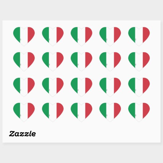 Italië Vlag Splendid Patriotic Hart Sticker (Vel)
