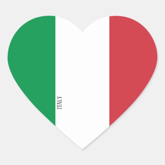 Italië Vlag Splendid Patriotic Hart Sticker (Voorkant)