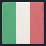 Italië Vlag Stenen Onderzetter<br><div class="desc">De nationale vlag van Italië.</div>