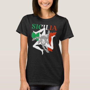 Italië vlag Trinacria Sicilia Sicilië vlag Italië T-shirt