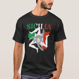 Italië vlag Trinacria Sicilia Sicilië vlag Italië T-shirt