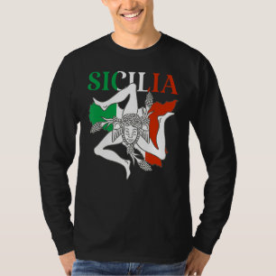 Italië vlag Trinacria Sicilia Sicilië vlag Italië T-shirt