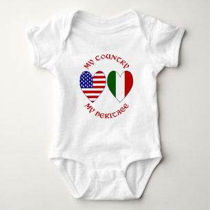 Italië Vlag van de VS Hart Land Erfgoed Romper