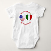 Italië Vlag van de VS Hart Land Erfgoed Romper (Achterkant)