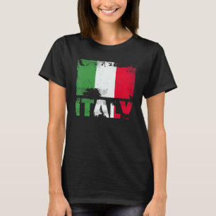Italië Vlag Vintage Vervuild Italia Grunge Reizen T-shirt