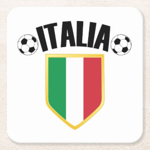 Italië Vlag Voetbal Kartonnen Onderzetters