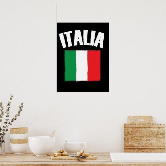 Italië Vlag Voetbal Poster (Keuken)