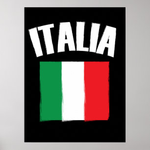 Italië Vlag Voetbal Poster