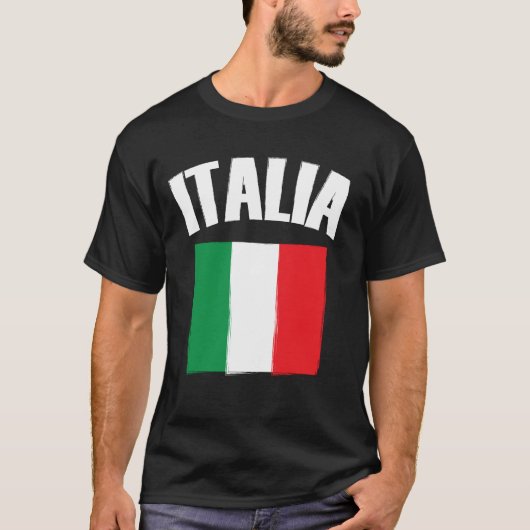 Italië Vlag Voetbal T-shirt (Voorkant)