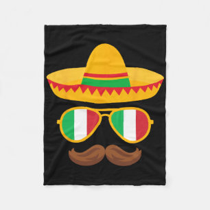 Italië Vlag Zonnebril Italiaans Cinco De Mayo Mexi Fleece Deken