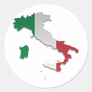 Italië Vlaggenkaart_2 Ronde Sticker
