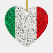 Italië Vlagglitterversiering Keramisch Ornament (Voorkant)