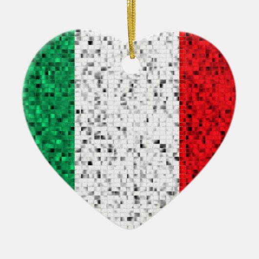 Italië Vlagglitterversiering Keramisch Ornament (Voorkant)