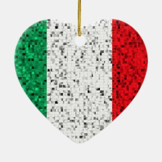Italië Vlagglitterversiering Keramisch Ornament (Achterkant)