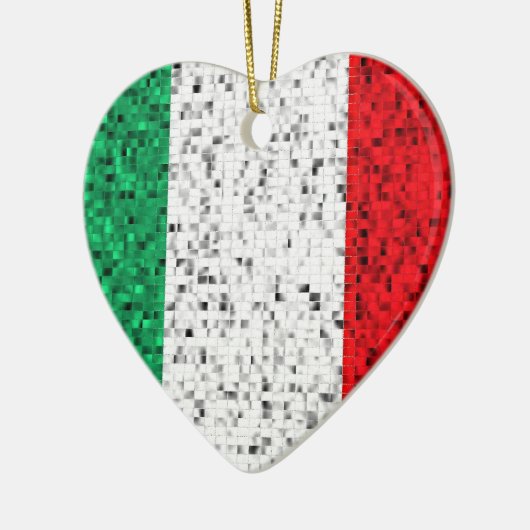 Italië Vlagglitterversiering Keramisch Ornament (Links)