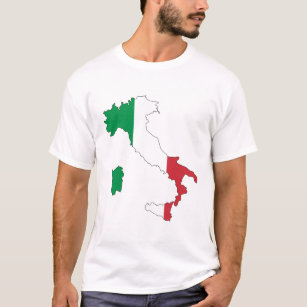 ITALIË - VLAGKAART/ROME/CREST/COLOREN T-SHIRT