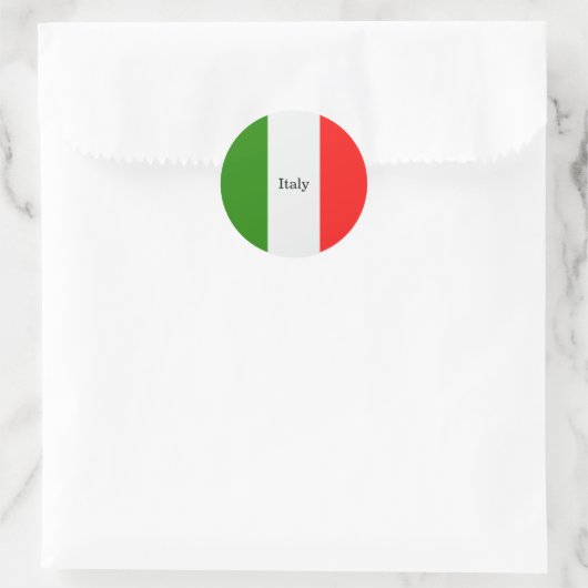 Italië, vlagkleuren, geëtiketteerd, ronde sticker (Tas)