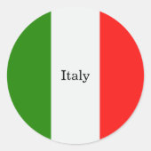 Italië, vlagkleuren, geëtiketteerd, ronde sticker (Voorkant)
