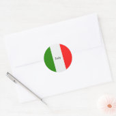 Italië, vlagkleuren, geëtiketteerd, ronde sticker (Envelop)