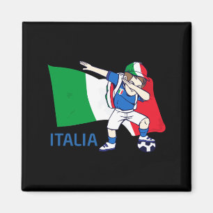 Italië Voetbal Fan Kid Dabbing Schooljongen T-shir Magneet