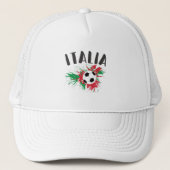 Italië Voetbal Grunge Vlag Trucker Pet (Voorkant)