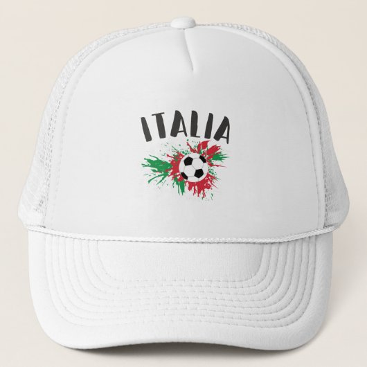 Italië Voetbal Grunge Vlag Trucker Pet (Voorkant)