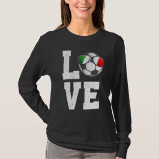 Italië Voetbal Liefde Italiaanse Fan vlag T-shirt