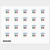 Italië Voetbal vlag 4 sterren Ronde Sticker (Vel)