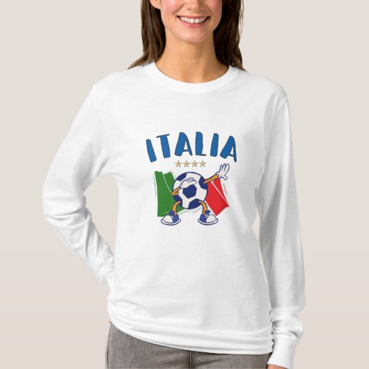 Italië Voetbal vlag 4 sterren T-shirt (Voorkant)