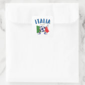 Italië Voetbal vlag 4 sterren Vierkante Sticker (Tas)
