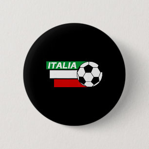 Italië Voetbalshirt. Italiaanse vlag kleuren Voetb Ronde Button 5,7 Cm