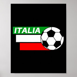 Italië Voetbalshirt Italiaanse Vlag Kleuren Voetba Poster