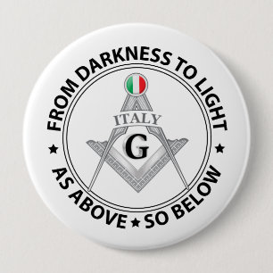 Italie vrijmetselarij teken ronde button 4,0 cm