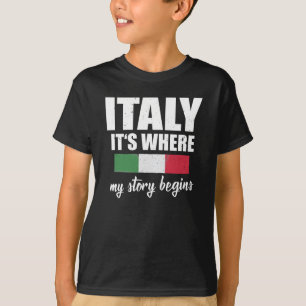 Italië waar het verhaal Italiaans begint T-shirt